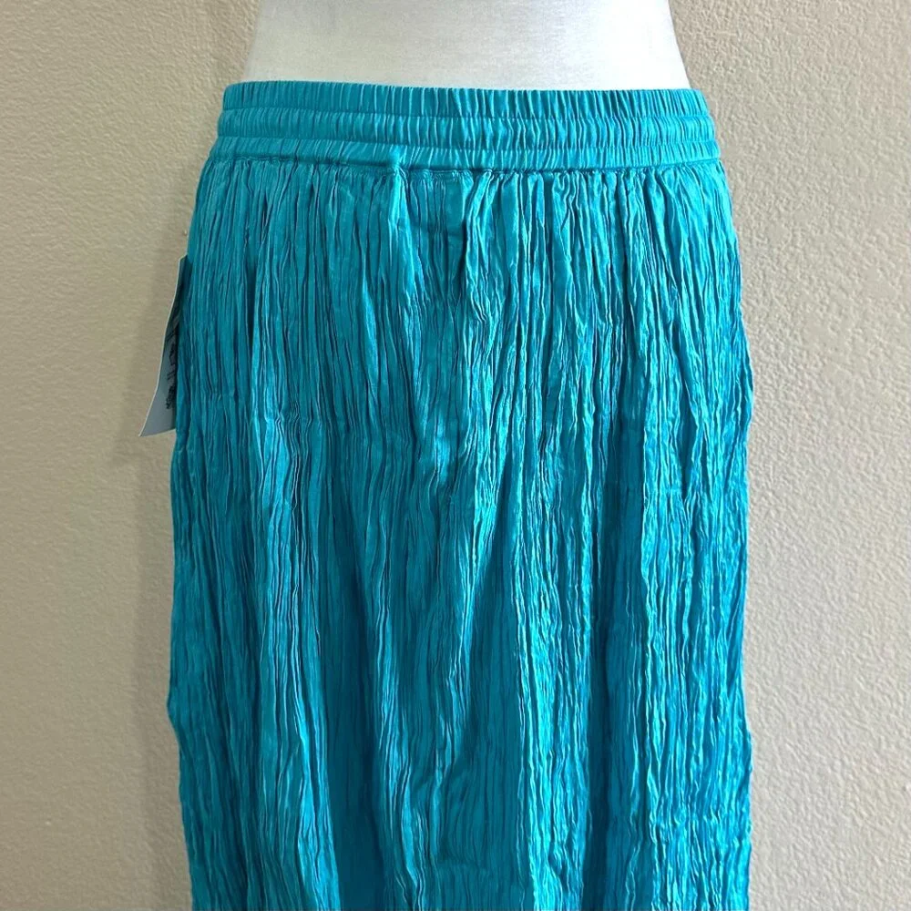 Chadwick's Vintage Blue Crinkle Maxi Mermaid Skirt